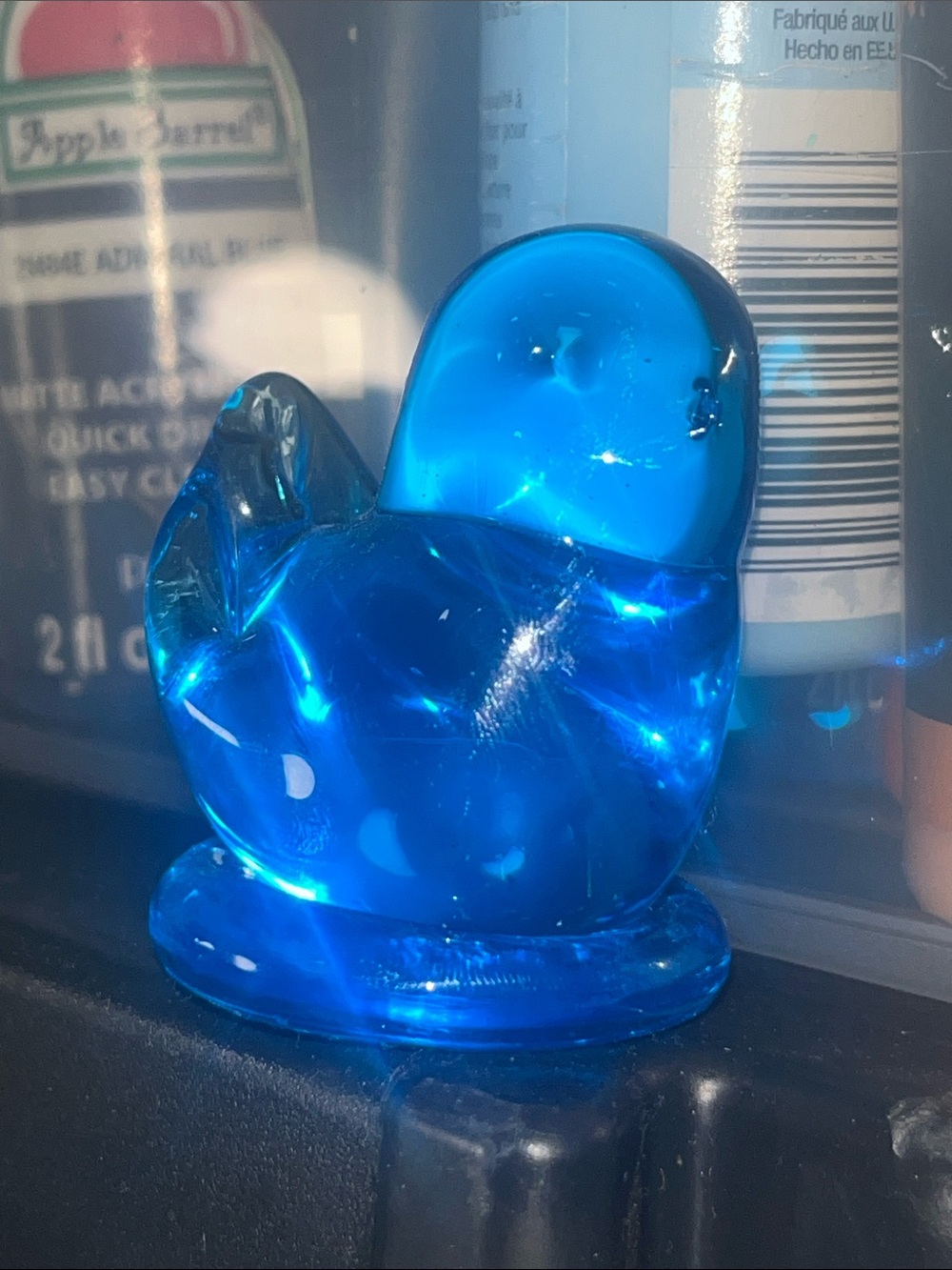 Handcrafted Blue Glass Handblown “Blue Bird of Happiness” signed Leo Ward 368